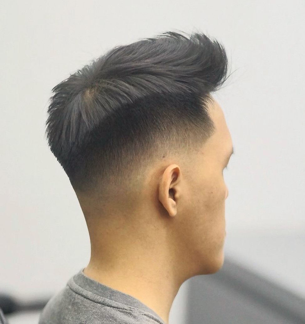 Quiff Haircut with Drop Fade