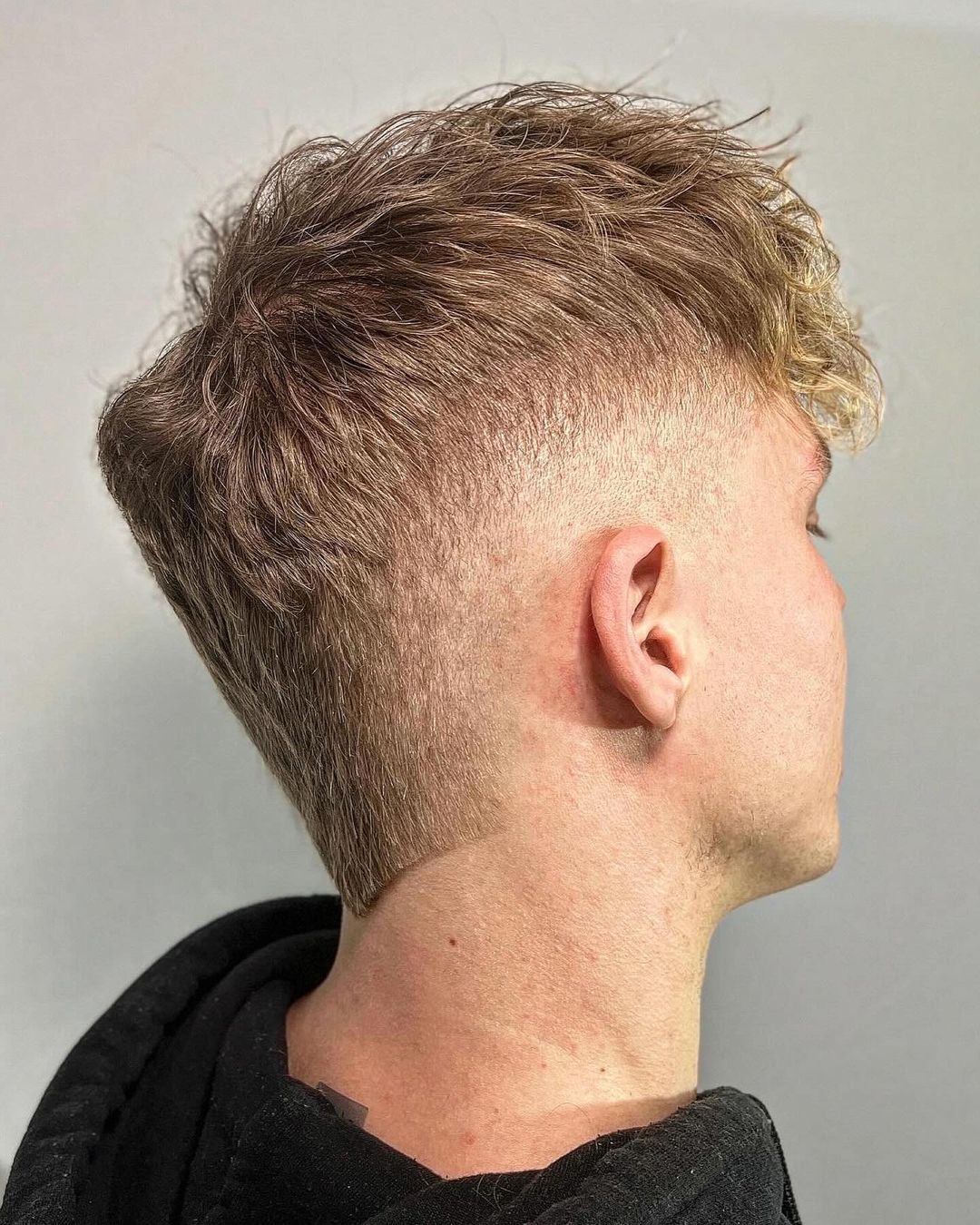 Wavy Textured Style with Burst Fade