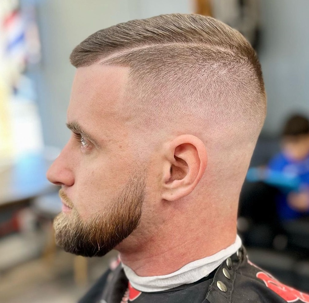 Side Part with Skin Fade